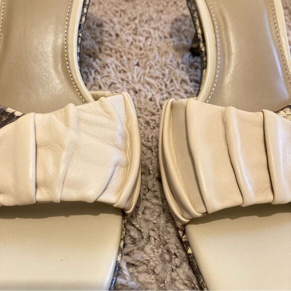 Sam Edelman Kittie Heeled Slide Sandals NEUTRAL MOTIF Womens 7.5 Snake Skin Heel - Picture 12 of 12